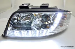 SW-DRL headlights suitable for Audi A4 4B 01-04 Facelift DAYTIME RUNNING LIGHT R87 chrome