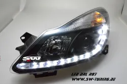 SWDRL headlights suitable for Opel Corsa D 06-10 LED-DRL R87 black