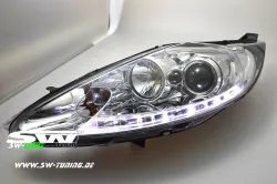 SW-Light Scheinwerfer passend für Ford Fiesta JA8 Mk7 08-13 LED Standlicht Chrome