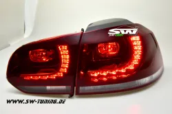 SW-Light LED Rückleuchten R-Look passend für VW Golf VI 08-12 red/crystal (Auch Serien LED)