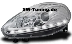 SW-DRL Scheinwerfer für Fiat Punto Evo 10-13 LED Tagfahrlicht chrome