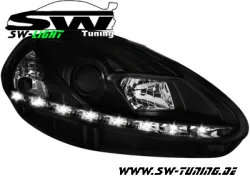 SW-Light headlights Fiat Grande Punto 05-08 LED positionlight black