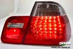 SW- LED Rückleuchten für 3er BMW E46 LCI Limo 02-04 red/crystal 4-teilig