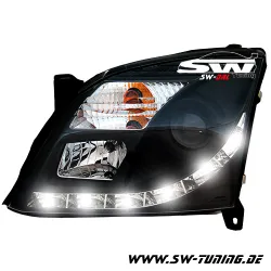 SW-DRL headlights Opel Vectra C 02-08/05 LED DRL R87 black