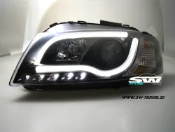SW-LTube headlights suitable for Audi A3 8P 03-08 Lighttube positionslight black