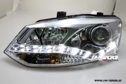 SW-DRL Scheinwerfer VW Polo V 6R 10-14 LED Tagfahrlicht R87 chrome