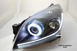 SW-Xenon D2s headlights Opel Astra H 04-11 LED High power halo rim black