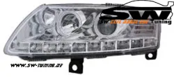 SW-CCFL Angel Eye Headlights Audi A6 Typ4F 04-08 CCFL helorims chrome