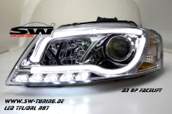 SW-DRLTube Scheinwerfer AUDI A3 8P 08-12 Facelift LED TFL / Lighttube chrome
