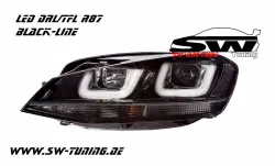 SW-DRLtube Scheinwerfer VW Golf VII 12-15 LED TFL R87 Black-Line black