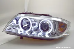 SW-CCFL Angel Eye Scheinwerfer BMW 3er E90/91 05-13 CCFL-Standlichtringe chrom