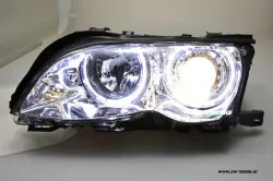 Angel Eye Scheinwerfer BMW 3er E46 Limo LCI 01-05 High LED Standlichtringe chrom