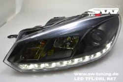 SW-DRL headlights VW Golf VI 08-13 with DRL black
