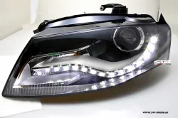 SW-DRL Scheinwerfer für AUDI A4 B8 Typ 8K 08-11 LED-Tagfahrlicht R87 black