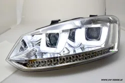 SW-Light Scheinwerfer VW Polo V 6R 6C 10-17 LED U-Tube Standlicht chrome