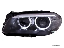 Angel Eye Xenon Scheinwerfer für 5er BMW F10 F11 Lim/Touring 10-13 High LED TFL Standlichtringe black