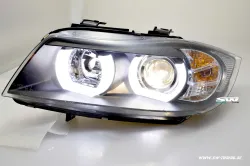 SW-Ltube Angel Eye Scheinwerfer für 3er BMW E90 E91 05-13 High U-LED-Standlicht Black