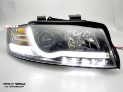 SW-DRLTube Scheinwerfer für AUDI A4 B6 Typ 8E 01-04 LED Tagfahrlicht black Lightbar