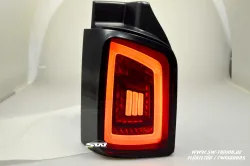 SW-Celi LED Rückleuchten für VW T5 Typ 7H 7E 03-15 Black/smoke White-Lightbar für Flügeltür