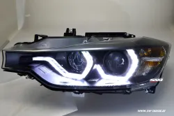 SW-DRL Angel Eye Scheinwerfer für 3er BMW Typ F30/F31 12-15 LED U-TFL-Standlichtringe black