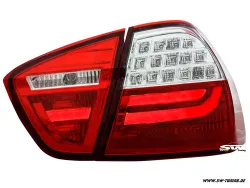 SWCeli LED Rückleuchten für 3er BMW E90 Limo 05-08 red/clear Lightbar (nicht 335d)