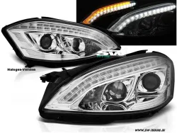 SW-Ltube Halogen Scheinwerfer passend für Mercedes S-Klasse W221 05-09 LED Standlicht Blinker chrom
