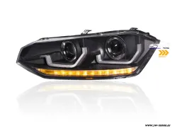 SW-Headlights for Polo VI AW 18-21 LED Wiper Turn Signals Black Silver-U-Line