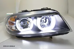 SW-Ltube Angel Eye Xenon Scheinwerfer für 3er BMW E90 E91 05-09 High LED Standlicht Black ohne AFS