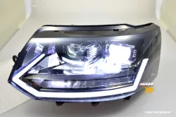 SW-DRLTube Voll LED Scheinwerfer passend für VW T5 GP Facelift Typ 7H 09-14 LED TFL/Wischblinker Black