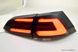 SWCeli LED taillights suitable for Golf 7.5 Facelift Variant Stationwagon 18-20 Black Smoke RED-Lightbar for OE LED