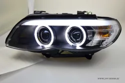 SW-Xenon Angel Eye Scheinwerfer passend für BMW X5 03-07 E53 LCI Facelift LED-SLR black